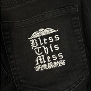 Bless This Mess Embroidered Jeans